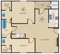 B1 - 2 Bedroom 129 floor plan